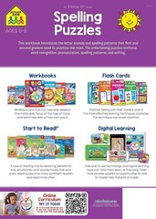 Spelling Puzzles Workbook for Kids Ages 6 to 8, 1st 2nd Grade Vowels Sounds NEW